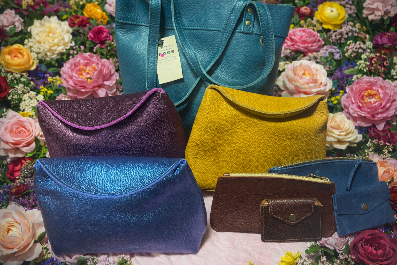 Blush pink purse display